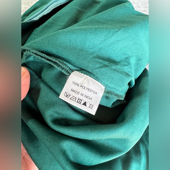 AREA STARS Forest green high neck ruched mini‎ dress size M. - Picture 12 of 16